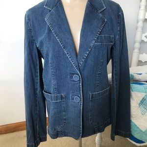 TALBOTS Jean blazer jacket size 2